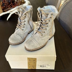 All Saints Spitalfields kids, distressed suede military boots size 7 ,Sygnet New